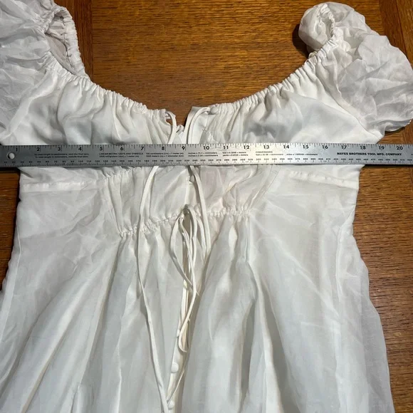 NWT LA LIGNE Josie Cotton Silk blend Midi Dress In Ivory Medium - Picture 10 of 10